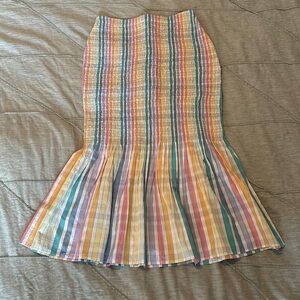 NWT J. Crew pastel rainbow midi skirt